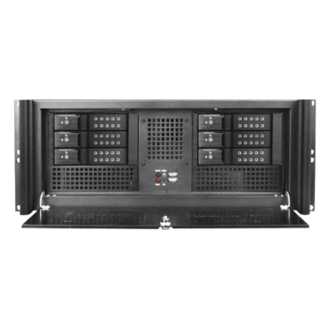 D416-DE6BK, Black HDD Handle, 2x 5.25&quot;, 2x 3.5&quot; Drive Bays, 6x 3.5&quot; Hotswap Bays, No PSU, ATX, Black, 4U Chassis