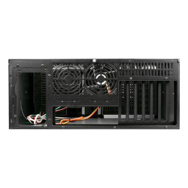 D Storm D407P-DE4SL, Silver HDD Handle, 4x 5.25", 2x 3.5" Drive Bays, 4x 3.5" Hotswap Bays, No PSU, ATX, Black/Silver, 4U Chassis