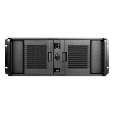 D Storm D407P-DE4SL, Silver HDD Handle, 4x 5.25", 2x 3.5" Drive Bays, 4x 3.5" Hotswap Bays, No PSU, ATX, Black/Silver, 4U Chassis