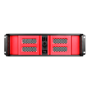 D Storm D-300LSE-RD, Red Bezel, 4x 5.25", 3x 3.5" Drive Bays, No PSU, E-ATX, Black/Red, 3U Chassis