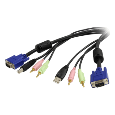 USBVGA4N1A6, 6 ft 4-in-1 USB VGA KVM Switch Cable with Audio and Microphone