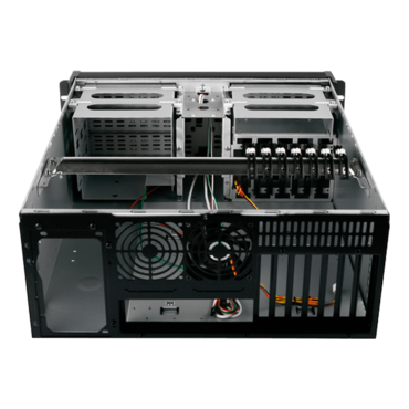 D Storm D-400SE-RD, Red Bezel, 4x 5.25", 3x 3.5" Drive Bays, No PSU, ATX, Black/Red, 4U Chassis