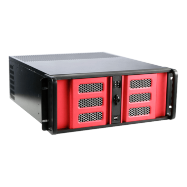 D Storm D-400SE-RD, Red Bezel, 4x 5.25&quot;, 3x 3.5&quot; Drive Bays, No PSU, ATX, Black/Red, 4U Chassis