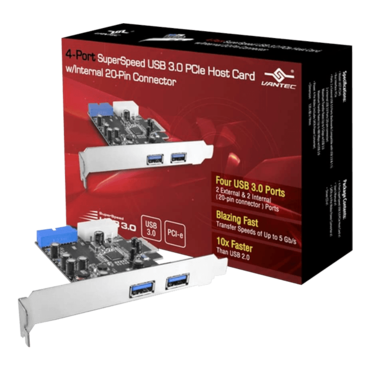 4 Port USB 3.0 PCIe with Internal 20 pin Host Card (UGT-PC345)