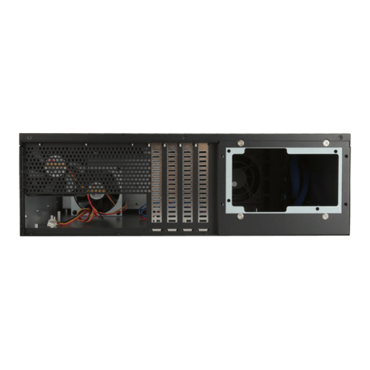 D-340HN-T, Black HDD Handle, 1x Slim 5.25&quot;, 3x 3.5&quot;, 4x 3.5&quot; Hotswap Bays, No PSU, ATX, Black, 3U Chassis