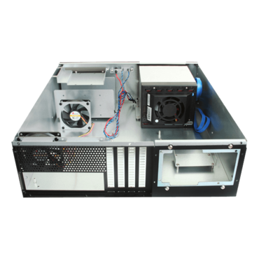 D-340HN-T, Black HDD Handle, 1x Slim 5.25&quot;, 3x 3.5&quot;, 4x 3.5&quot; Hotswap Bays, No PSU, ATX, Black, 3U Chassis