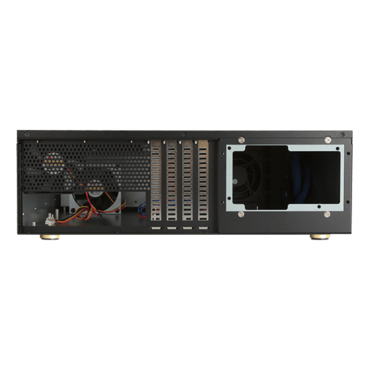 D-340HB-DT, Black HDD Handle, 1x Slim 5.25", 3x 3.5", 4x 3.5" Hotswap Bays, No PSU, ATX, Black, 3U Chassis