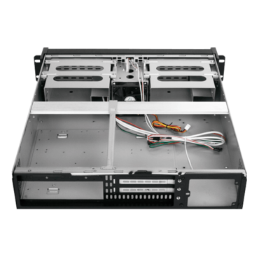 D-200SEA, Blue Bezel, 2x 5.25, 2x 3.5" Bays, No PSU, ATX, Black, 2U Chassis