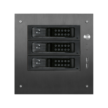 S-35-3DE1BK, Black HDD Handle, 3x 3.5&quot; Hotswap Bays, No PSU, Black, Storage Mini Tower