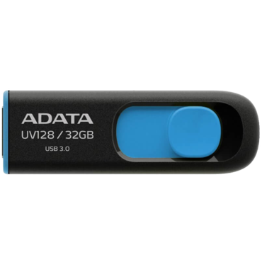 DashDrive UV128, 32GB, High-Speed USB 3.0 Capless USB Flash Drive, Blue/Black, Retail