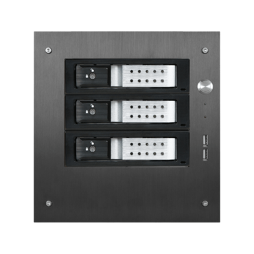 S-35-3DE1SL, Silver HDD Handle, 3x 3.5&quot; Hotswap Bays, No PSU, Black/Silver, Storage Mini Tower