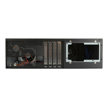 D-350HN-T-BLUE, Blue HDD Handle, 1x Slim 5.25", 3x 3.5", 5x 3.5" Hotswap Bays, No PSU, ATX, Black/Blue, 3U Chassis