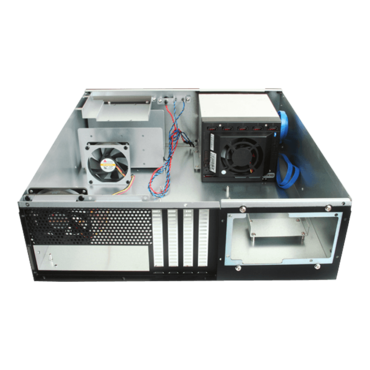 D-350HN-T-BLUE, Blue HDD Handle, 1x Slim 5.25", 3x 3.5", 5x 3.5" Hotswap Bays, No PSU, ATX, Black/Blue, 3U Chassis