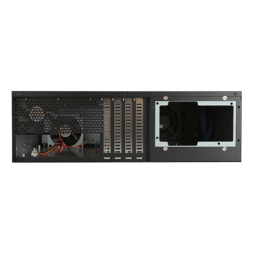 D-350HB-T-BLUE, Blue HDD Handle, 1x Slim 5.25", 3x 3.5", 5x 3.5" Hotswap Bays, No PSU, ATX, Black/Blue, 3U Chassis