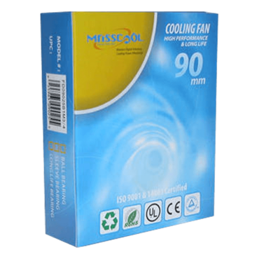 FD09025B1M3/4 90mm, 2400 RPM, 45.18 CFM, 34 dBA, Cooling Fan