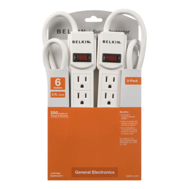 F5C048-2 6-Outlet Surge Protector (2-Pack)
