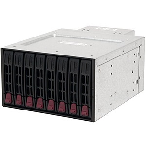 M28E2B Black SAS/SATA Hot-Swap Mobile Rack w/ SES2, 8x 2.5&quot; Hard Drives, 2x 5.25 Bays