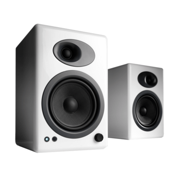 A5+W, Wired, Hi-Gloss Piano White, 2.0 Channel Bookshelf Speakers