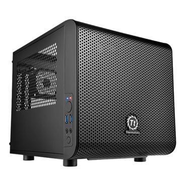 Core V1, w/ Window, No PSU, Mini-ITX, Black, Mini Cube Case