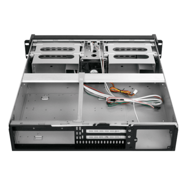 D-200SEA-SL, Silver Bezel, 2x 5.25, 2x 3.5" Bays, No PSU, ATX, Black, 2U Chassis