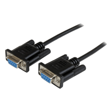 1m Black DB9 RS232 Serial Null Modem Cable F/F