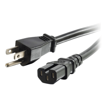 3ft 14AWG 125 Volt Power Cord (NEMA 5-15P to IEC C15)
