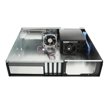 D-230HN-T-RED, Red HDD Handle, 1x Slim 5.25", 3x 3.5" Hotswap Bays, No PSU, microATX, Black, 2U Chassis