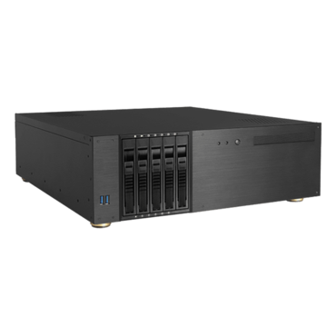 D-350HB-DT, Black HDD Handle, 1x Slim 5.25", 3x 3.5", 5x 3.5" Hotswap Bays, No PSU, ATX, Black, 3U Chassis
