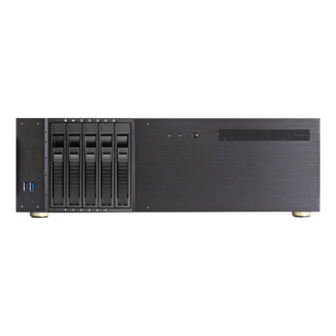 D-350HB-DT, Black HDD Handle, 1x Slim 5.25&quot;, 3x 3.5&quot;, 5x 3.5&quot; Hotswap Bays, No PSU, ATX, Black, 3U Chassis