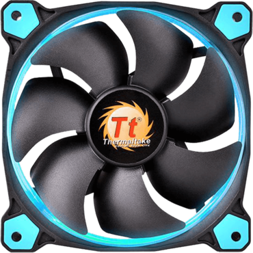 Riing 12 LED 120mm, Blue LEDs, 1500 RPM, 40.6 CFM, 24.6 dBA, Cooling Fan