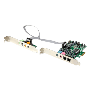 PEXSOUND7CH, 7.1 Channels, 24-bit / 192 kHz, 92 dB SNR, PCIe Sound Card