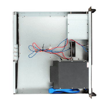 D-230HN-T-SILVER, Silver HDD Handle, 1x Slim 5.25", 3x 3.5" Hotswap Bays, No PSU, microATX, Black, 2U Chassis