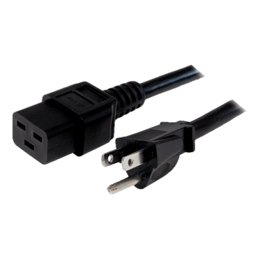 Computer Power Cord - NEMA 5-15P to C19, 14 AWG, 6 ft