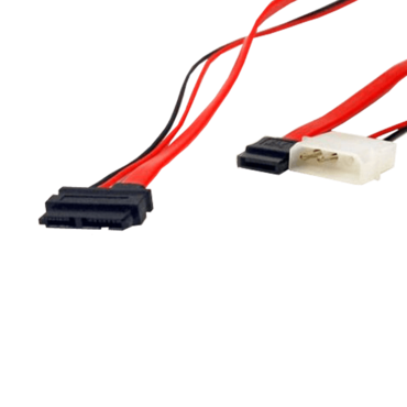 SATA-XP118 Slimline SATA Female to SATA w/ LP4 Power Cable Adapter, 18&quot;