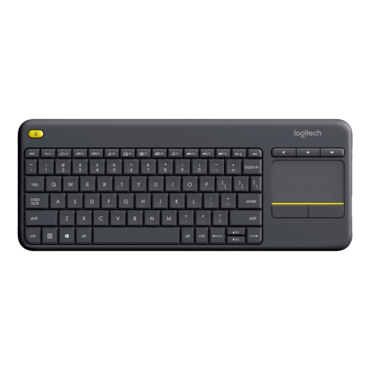 K400 Plus, w/ Touchpad, Wireless, Black, Membrane Standard Keyboard