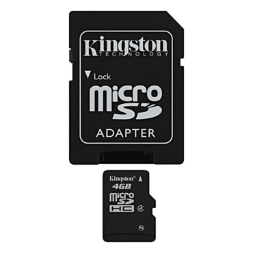 4GB microSDHC card w/ Full Size Adapter (SDC4/4GB)