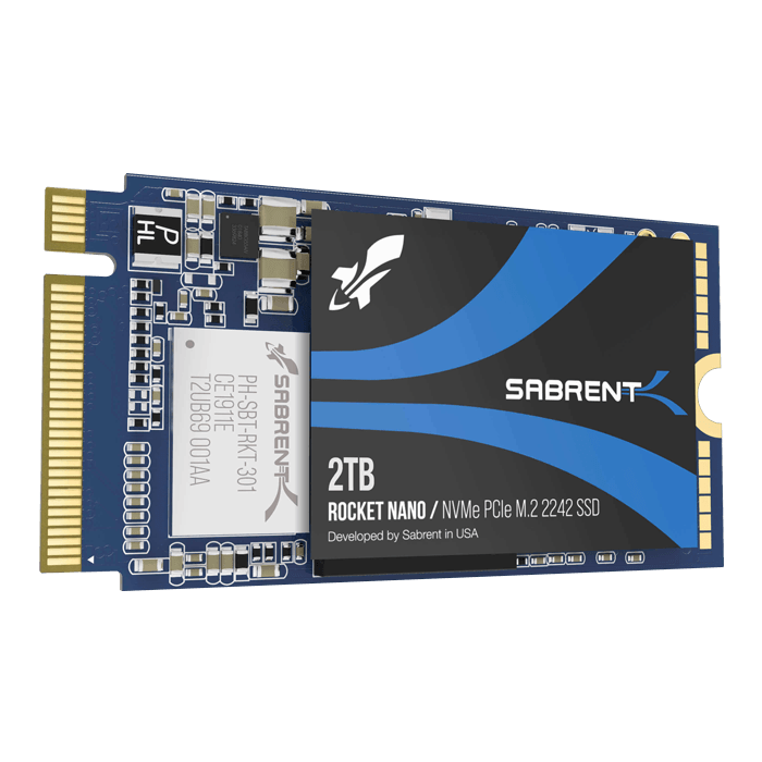 2TB Rocket, 2500 2100 MB/s, 3D TLC NAND, PCIe NVMe x4, 2242 SSD