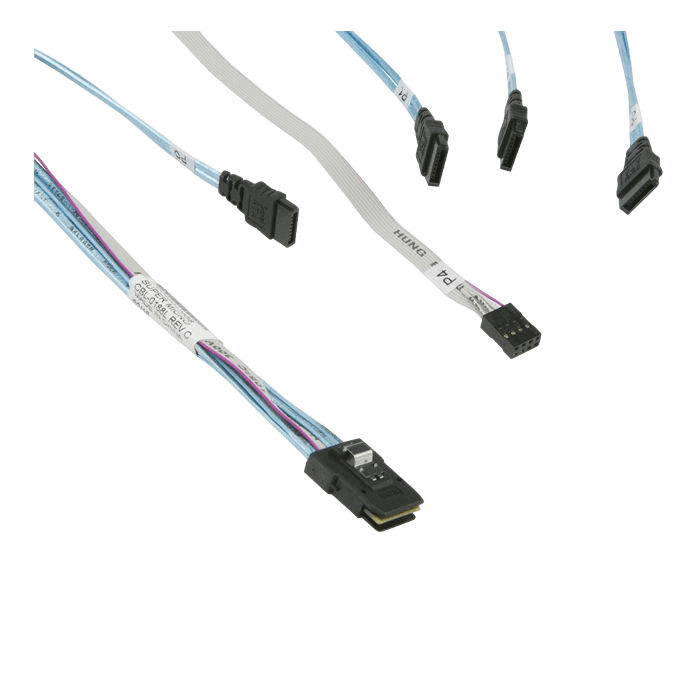 Supermicro SFF8087 Molex iPass MiniSAS to 4x SAS/SATA + 8pin