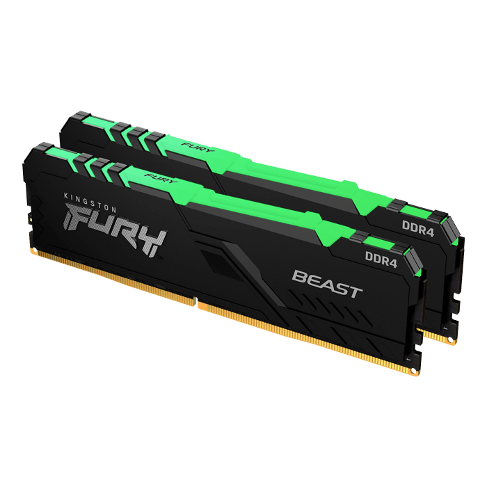 Kingston (KF432C16BBAK2/16) 16GB (2 x 8GB) FURY Beast RGB DDR4 3200MHz CL16 DIMM Memory | AVADirect