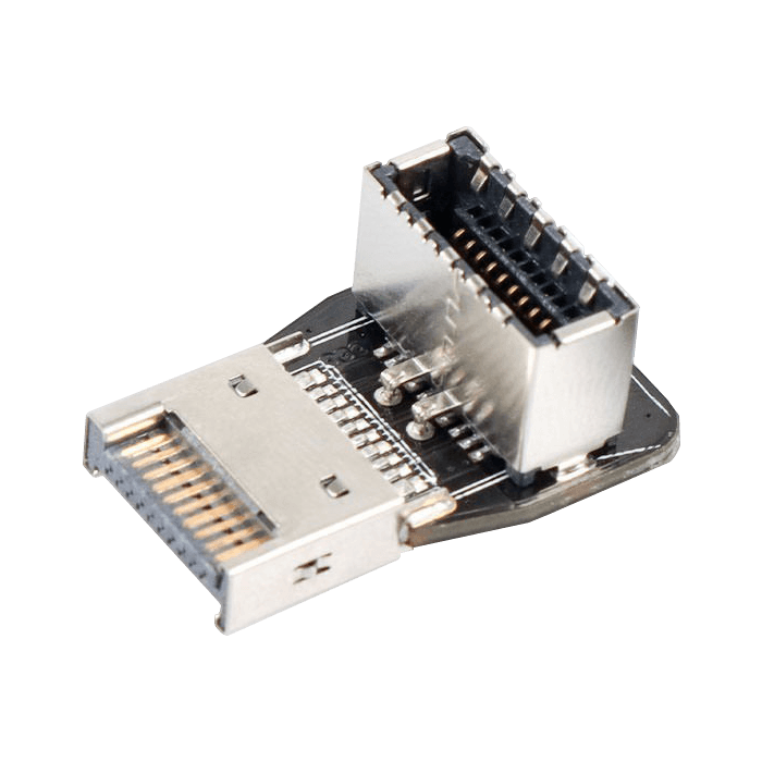 USB 3.2 Front Panel Connector Type E 90 Degree Angled Adapter