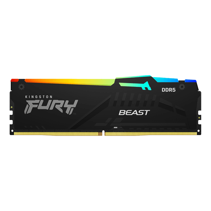 Kingston 16GB FURY Beast DDR5 5200MHz CL40 Black RGB LED Memory