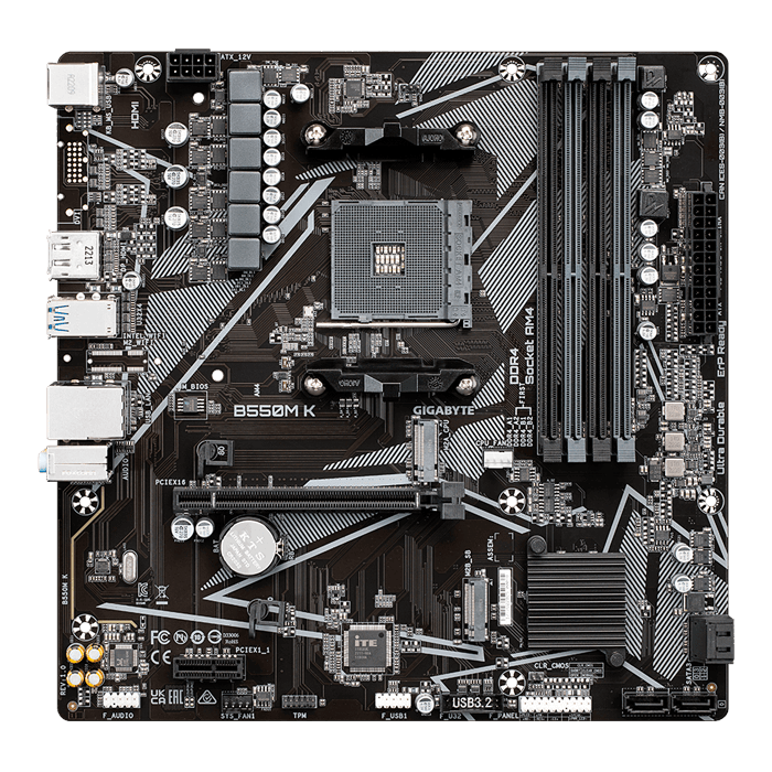 美品 Ryzen 7 5700G ベアボーンキット Gigabyte B550M GIGABYTE B550M K AMD Chipset AM4 microATX Motherboard | AVADirect