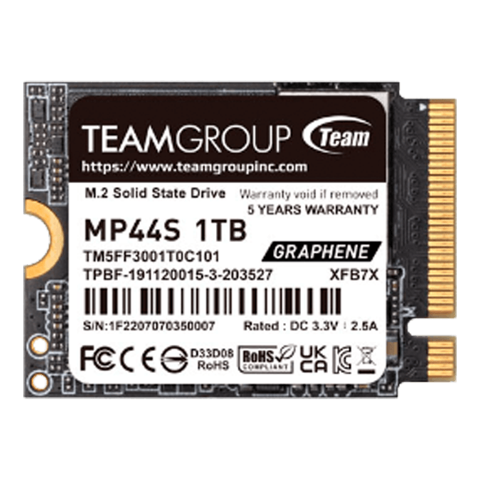 1TB MP44S, 5000 &frasl; 3500 MB&frasl;s, 3D NAND, PCIe NVMe 4.0 x4, M.2 2230 SSD