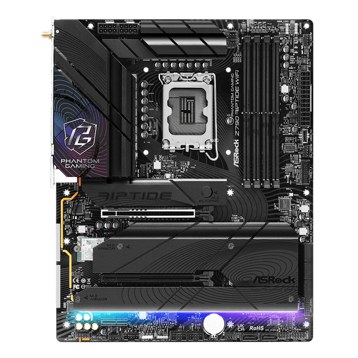 マザーボード ASRock Phantom Gaming Z790 Riptide WiFi ASRock Z790 Riptide WiFi LGA 1700 ATX Motherboard | AVADirect
