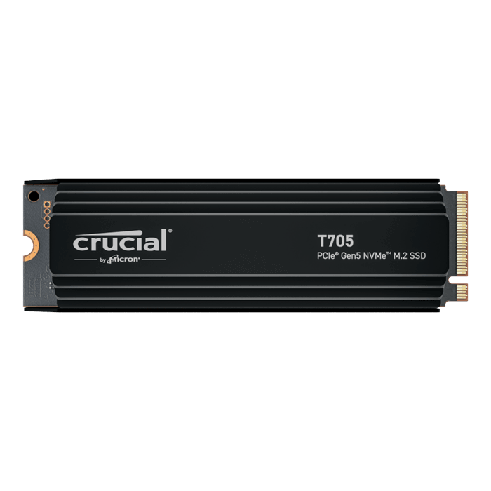 CRUCIAL 2TB T705 w/ Heatsink TLC NAND PCIe NVMe 5.0 x4 M.2 2280 SSD