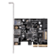 ECU05, 2 x USB 3.0, 1 x USB Type-C, 1 x USB 3.2 19-pin Connector to PCI Express 2.0 x2 Add-On Card