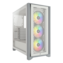 iCUE 4000X RGB, Tempered Glass, No PSU, E-ATX, White, Mid Tower Case