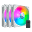 SICKLEFLOW 120 ARGB 3 x 120mm, White, w/ Controller, ARGB LEDs, 1800 RPM, 62 CFM, 27 dBA, Cooling Fans