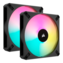 iCUE AF140 RGB ELITE 2 x 140mm, w/ ARGB Hub, RGB LEDs, 1700 RPM, 89 CFM, 33.8 dBA, Cooling Fans