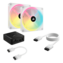 iCUE LINK QX140 RGB 2 x 140mm, White, w/ Controller, RGB LEDs, 2000 RPM, 82.5 CFM, 37 dBA, Cooling Fans